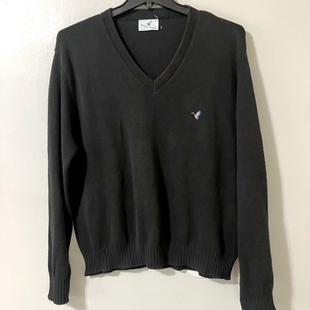 Flying Scotsman V-Neck Sweater Men’s Large 80’s Vintage